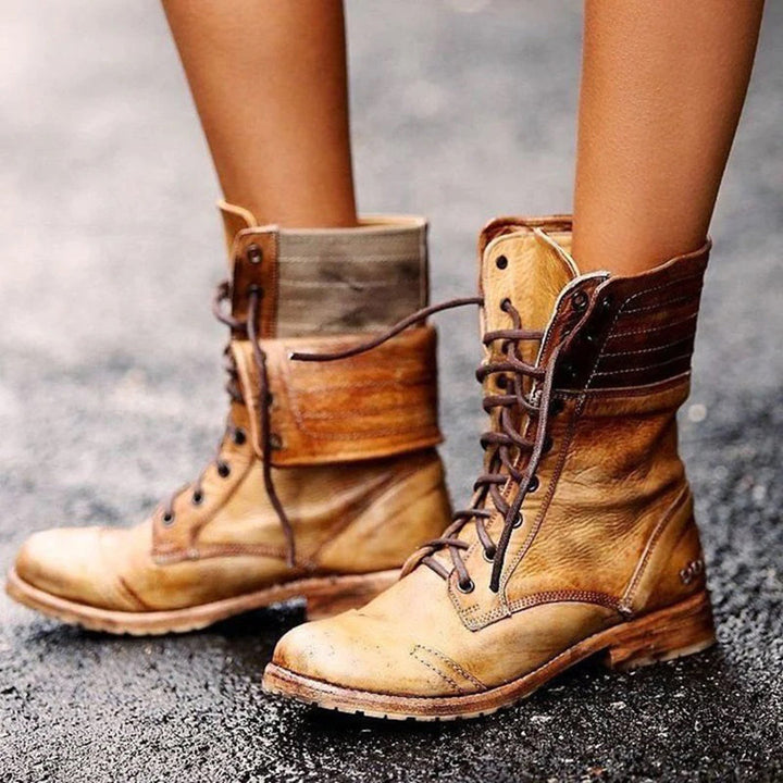 Vintage Lace-up Shoes for Women - Elise-Brown-3.0-Nora Luxe