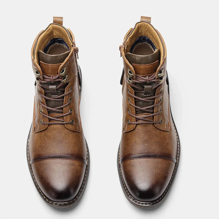 Vintage Leather Men's Boots - Orion-Brown-6.5-Nora Luxe