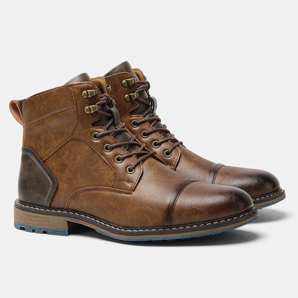 Vintage Leather Men's Boots - Orion-Brown-6.5-Nora Luxe