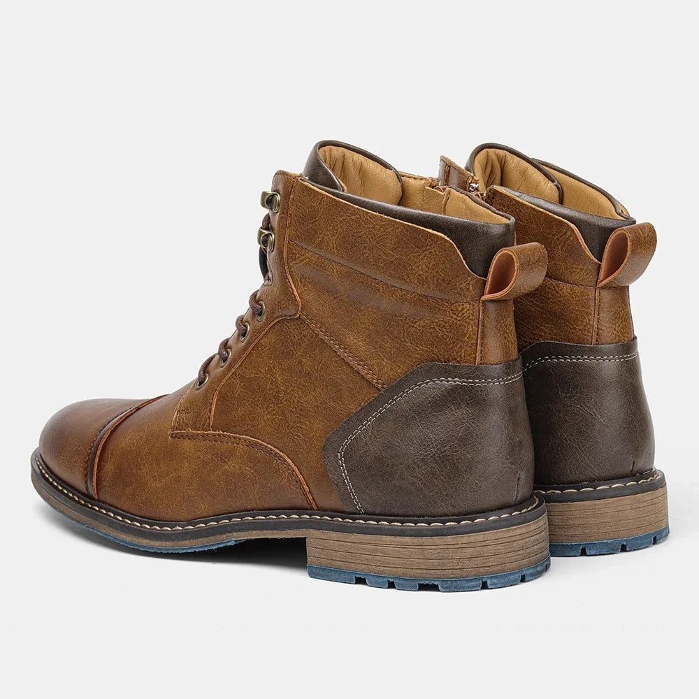Vintage Leather Men's Boots - Orion-Brown-6.5-Nora Luxe