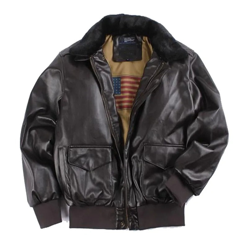 Vintage Leather Motorcycle Jacket for Winter - Maxim-Brown-XS-Nora Luxe