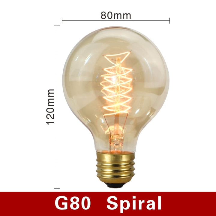 Vintage Light Bulbs - NostalgiaGlow-G80 Spiral-Nora Luxe