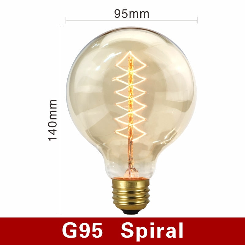 Vintage Light Bulbs - NostalgiaGlow-G95 Spiral-Nora Luxe