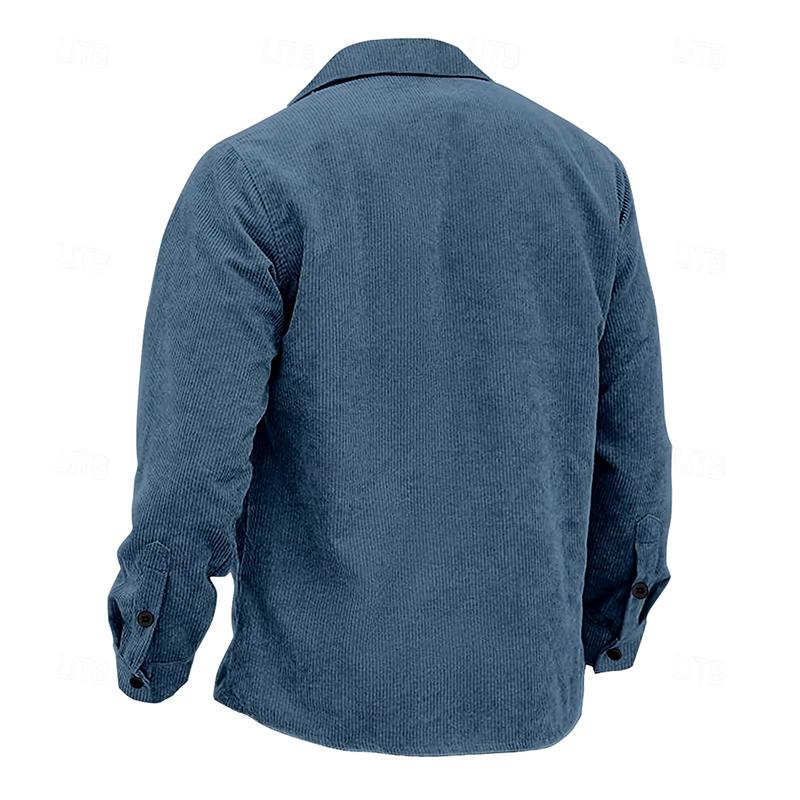 Vintage men's jacket with buttons – Henri-Light blue-S-Nora Luxe