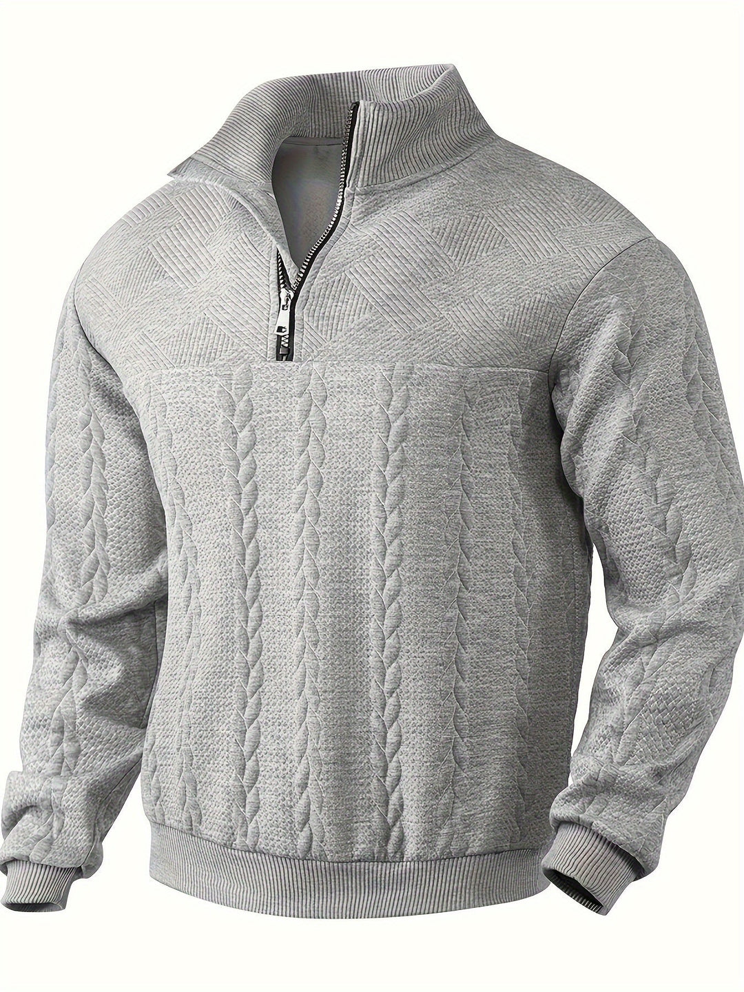 Vintage Men's Jumper with Zip - Victor-Gray-S-Nora Luxe