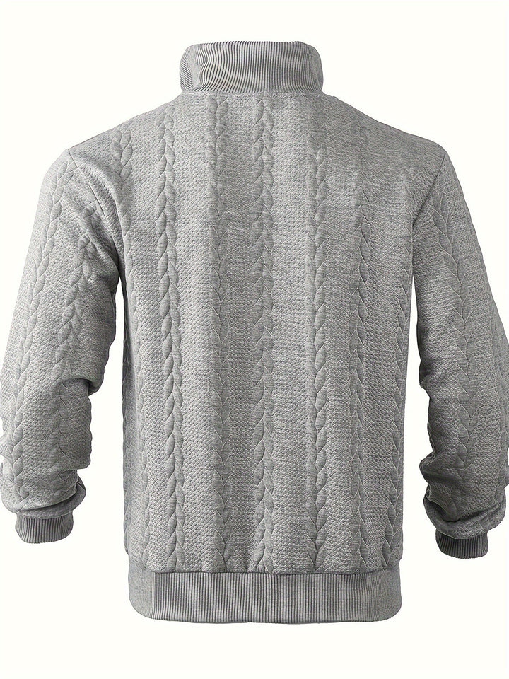 Vintage Men's Jumper with Zip - Victor-White-S-Nora Luxe