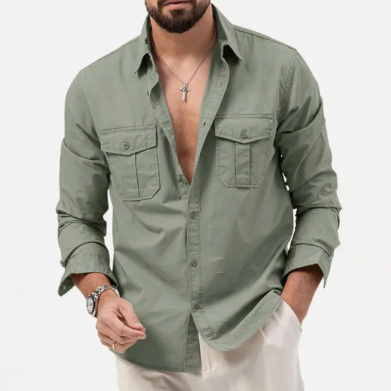 Vintage Men's Long Sleeve Shirt – Vincent-White-S-Nora Luxe