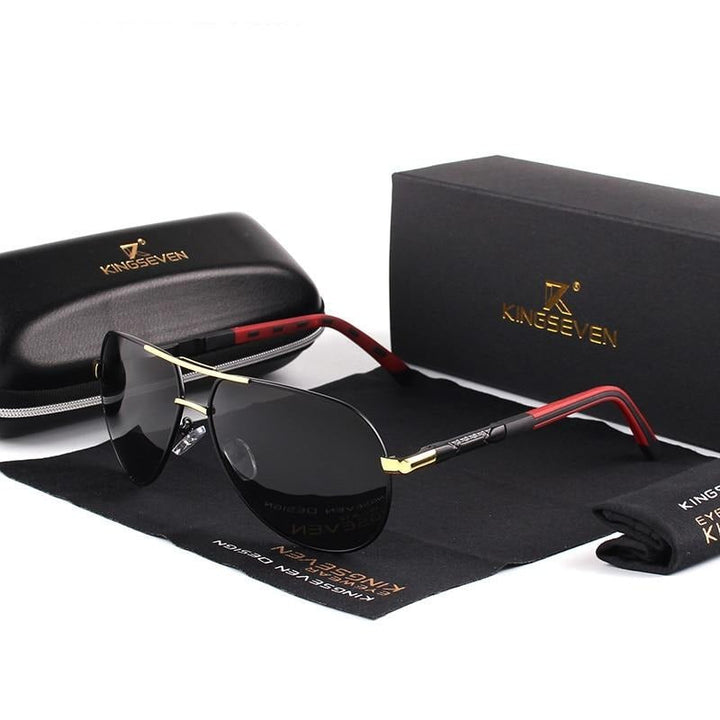 Vintage men's sunglasses – Luca-Gold Black-Nora Luxe