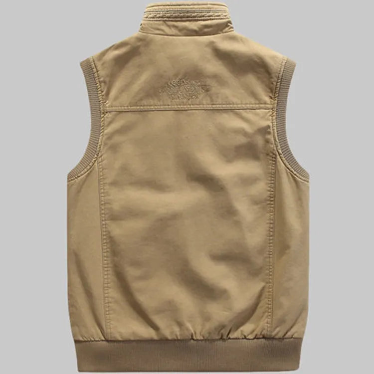 Vintage outdoor vest with practical pockets for men – Elias-Khaki-XS-Nora Luxe