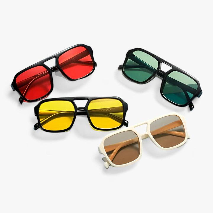 Vintage oversized sunglasses with square frame – Spectra-Black-Nora Luxe