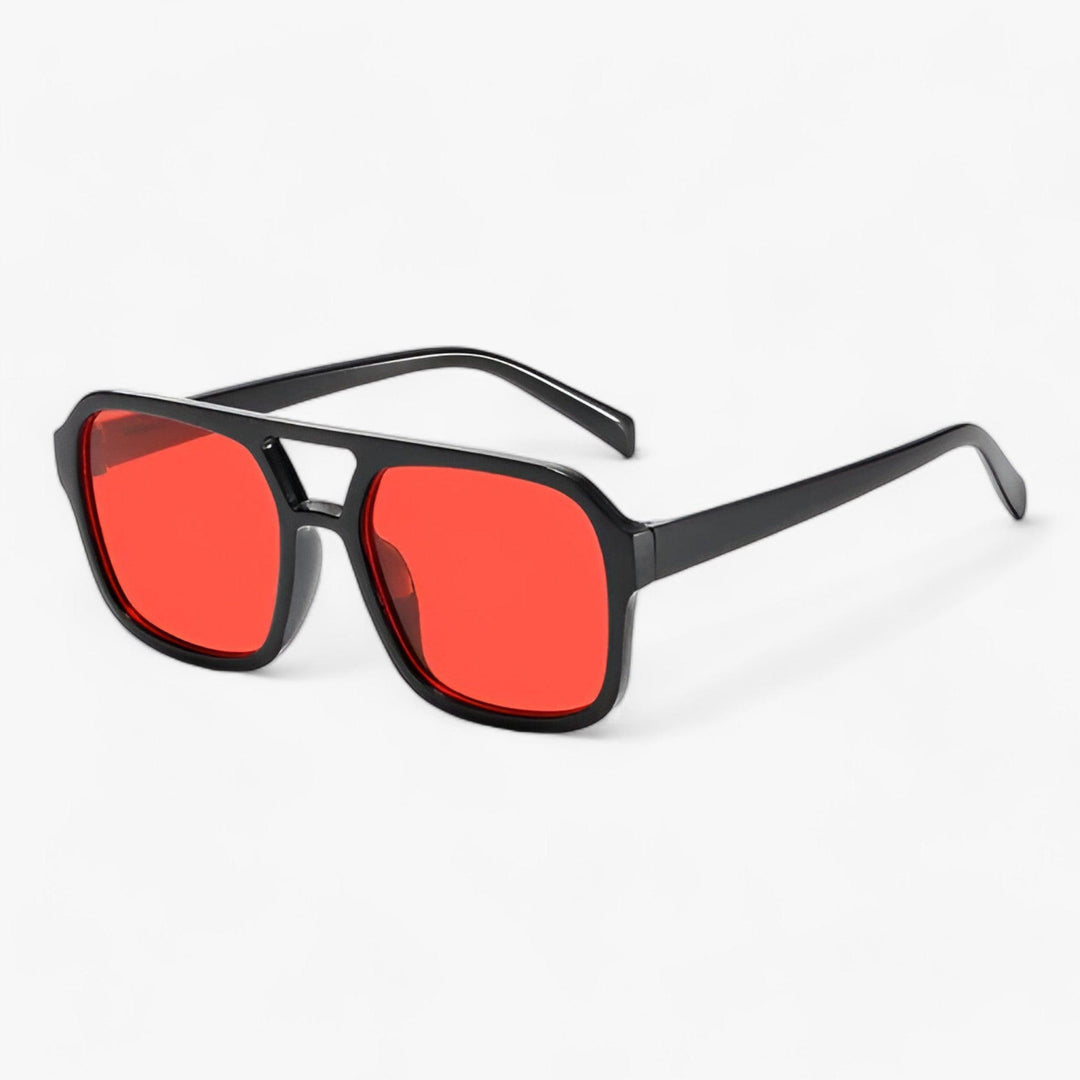 Vintage oversized sunglasses with square frame – Spectra-Red-Nora Luxe