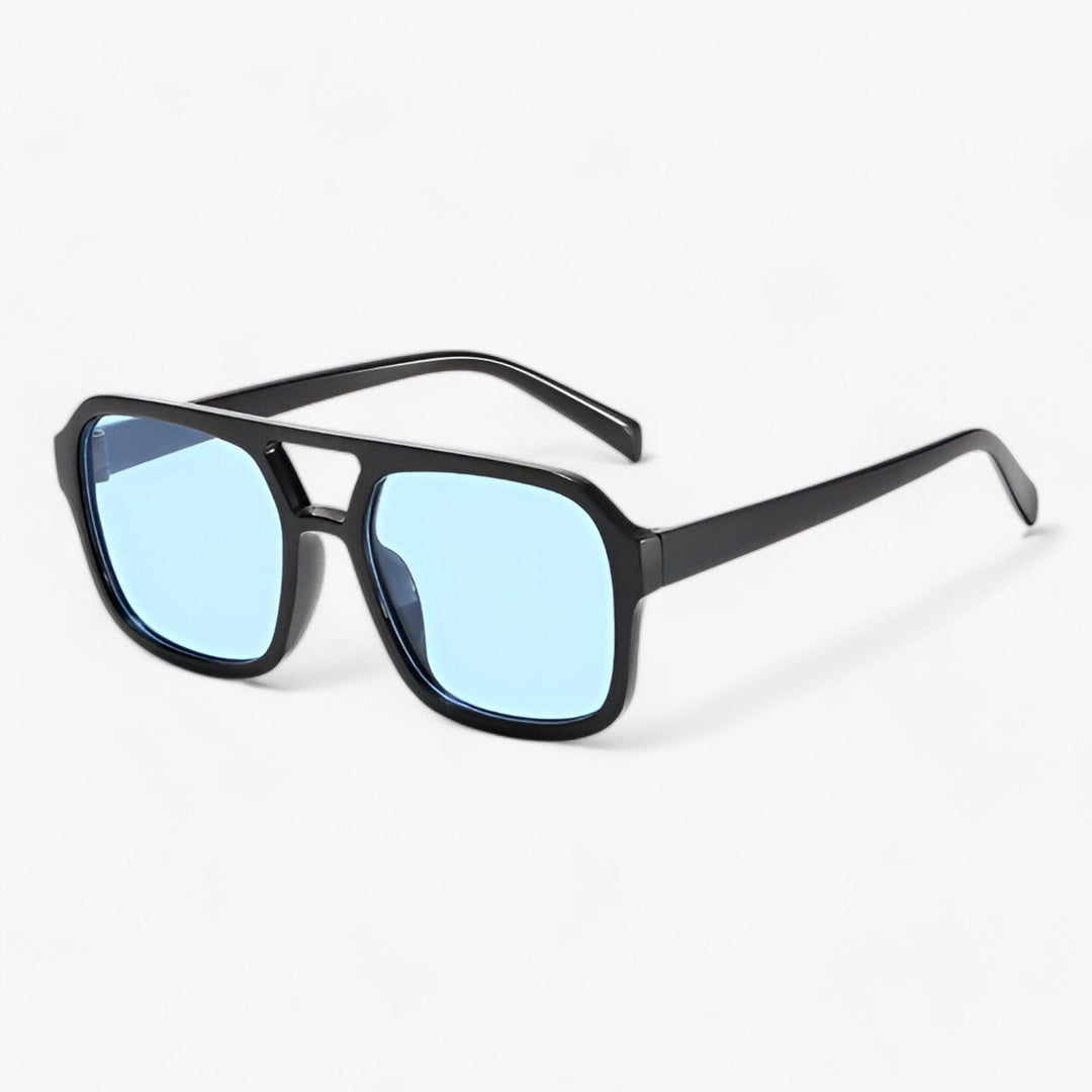 Vintage oversized sunglasses with square frame – Spectra-Silver Blue-Nora Luxe