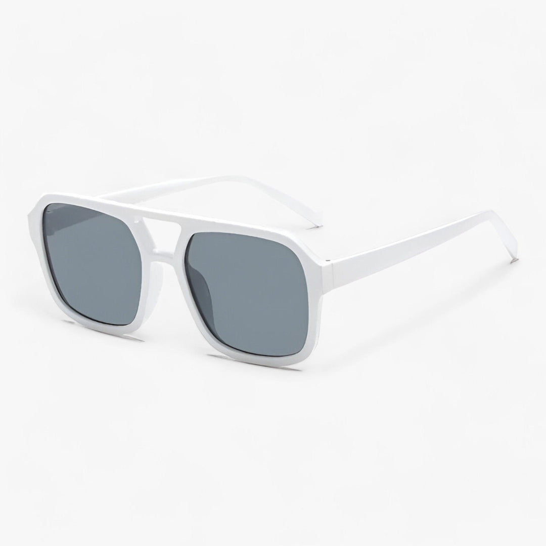 Vintage oversized sunglasses with square frame – Spectra-White-Nora Luxe