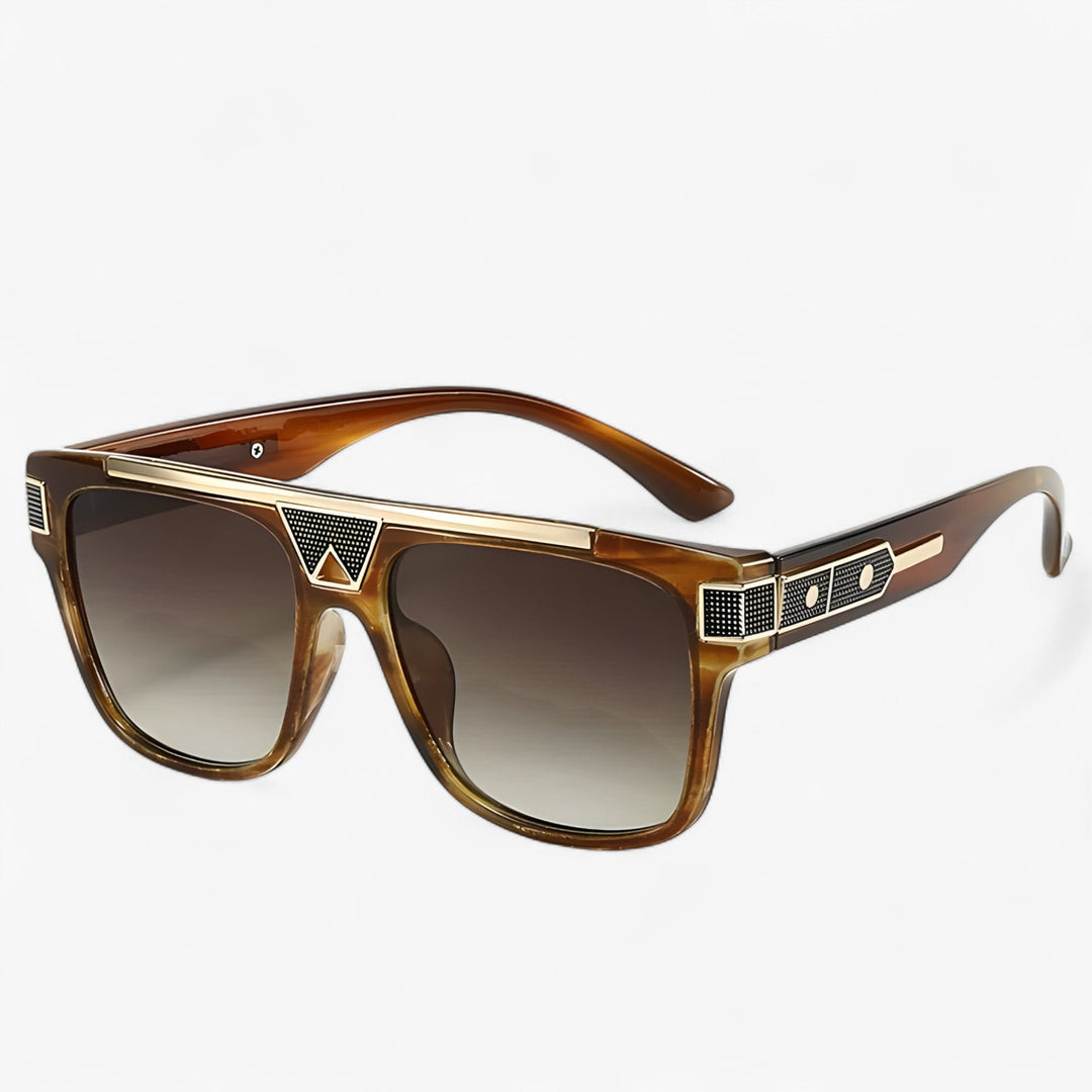Vintage pilot sunglasses with mirrored lenses – Aerion-Brown-Nora Luxe