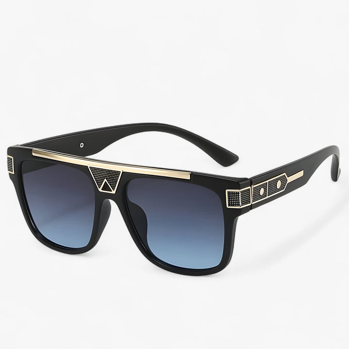 Vintage pilot sunglasses with mirrored lenses – Aerion-Grey Blue-Nora Luxe