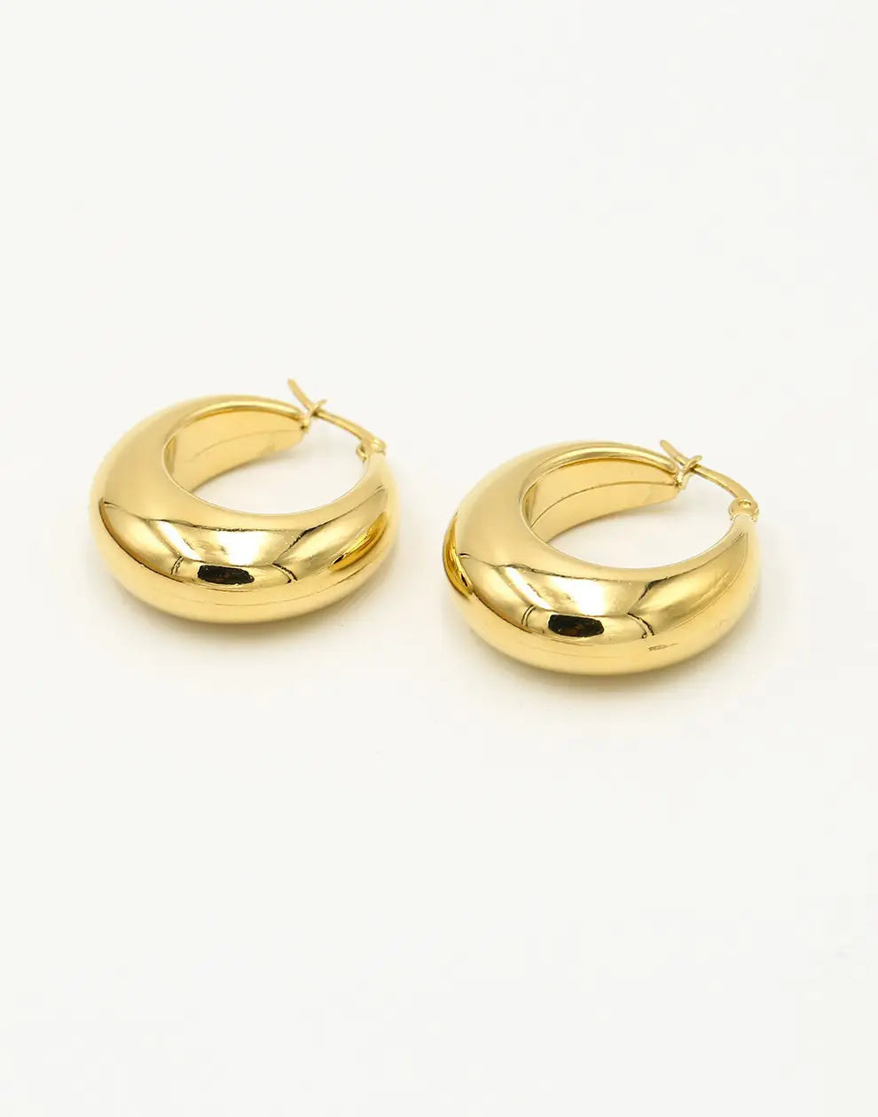 Vintage Style Hoop Earrings-Gold-plated-Nora Luxe
