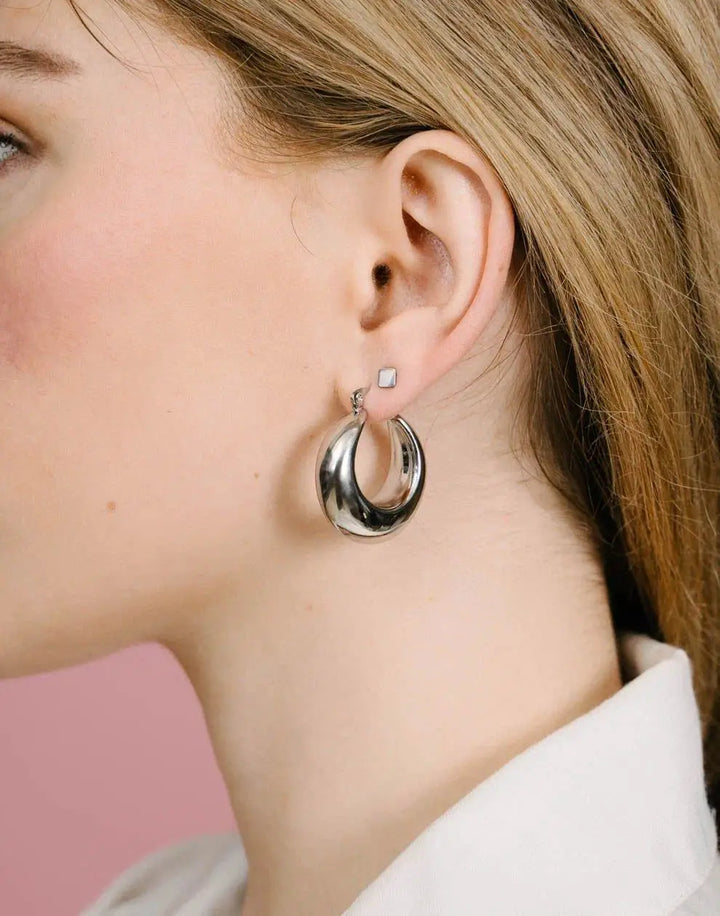Vintage Style Hoop Earrings-Gold-plated-Nora Luxe