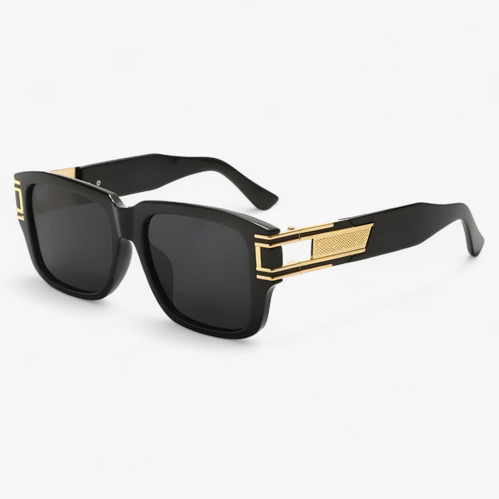 Vintage sunglasses with square frame and drop detail – Elvoir-Black Grey-Nora Luxe