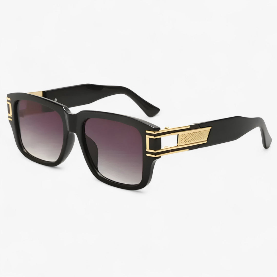 Vintage sunglasses with square frame and drop detail – Elvoir-Faded gray-Nora Luxe