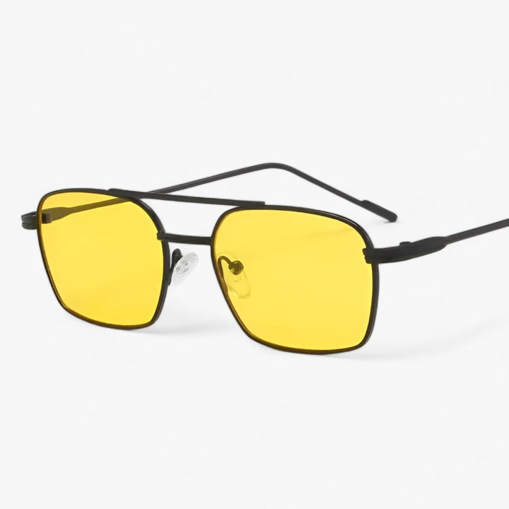 Vintage Unisex Sunglasses with Double Bridge – Aero-Black Yellow-Nora Luxe