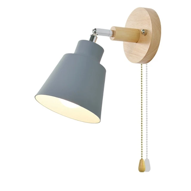 Wall lamp with pull switch - TwistGlow-Gray-With a toggle switch-Nora Luxe