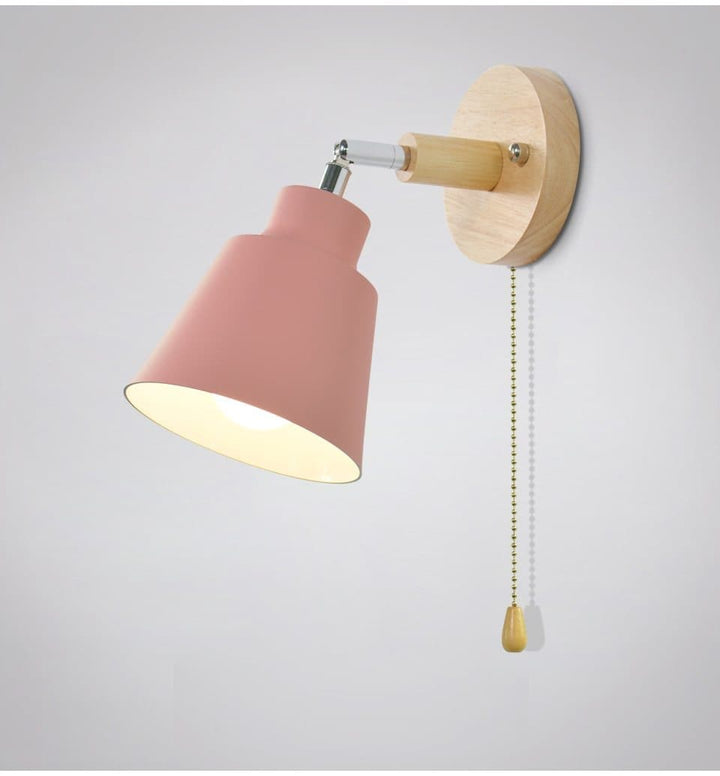 Wall lamp with pull switch - TwistGlow-Pink-With a toggle switch-Nora Luxe
