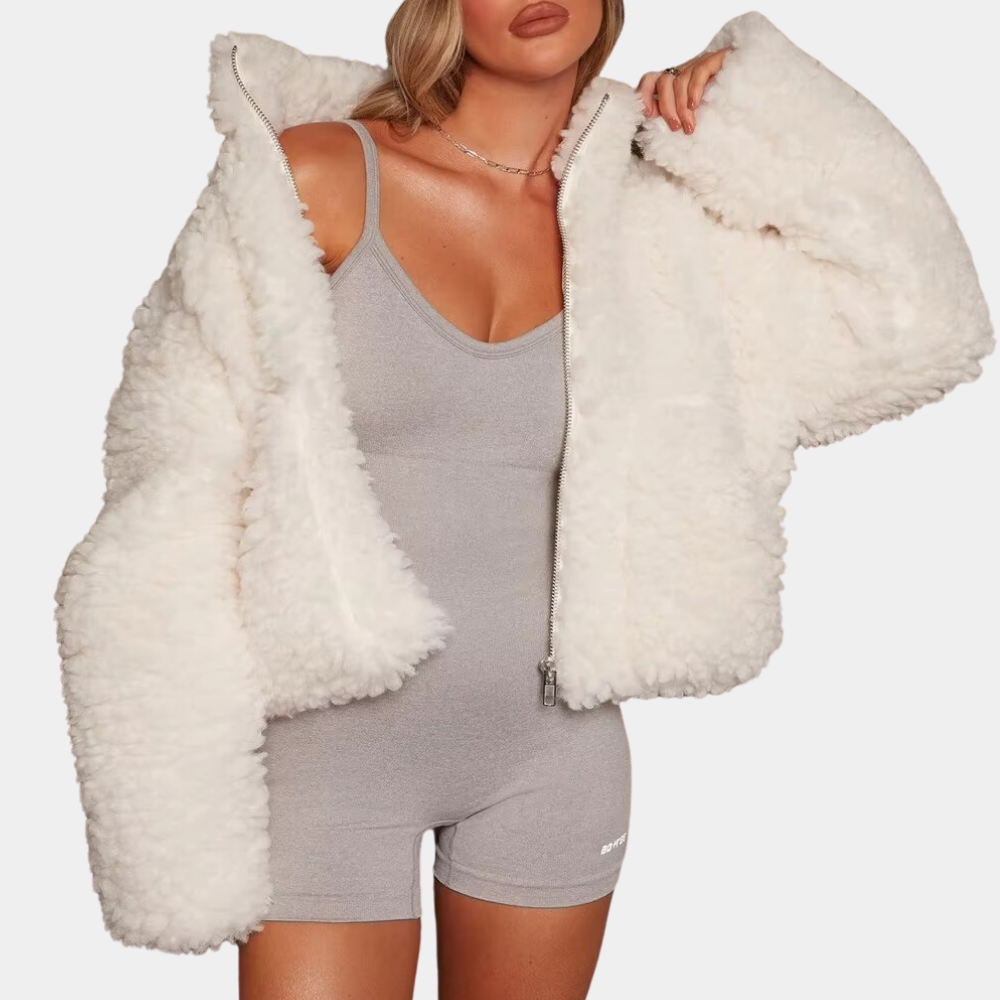 Warm and Soft Ladies' Coat - Livia-Black-XS-Nora Luxe