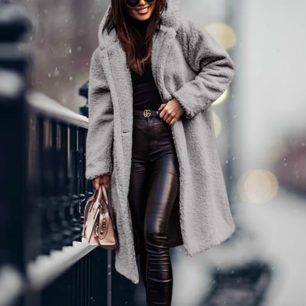 Warm and Stylish Long Winter Coat - Amara-Gray-S-Nora Luxe