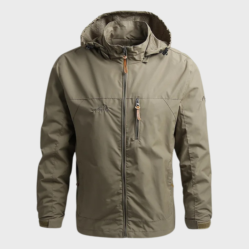 Warm and Waterproof Men's Jacket - Lars-Khaki-M-Nora Luxe