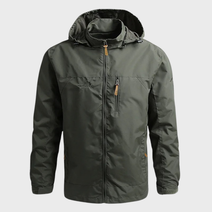 Warm and Waterproof Men's Jacket - Lars-Olive Green-M-Nora Luxe