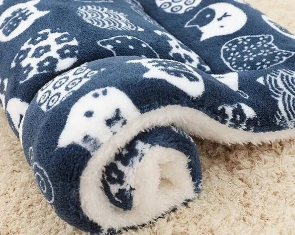Warm Cat Blanket - SnuggleSoft-Blue & Cat-S-Nora Luxe