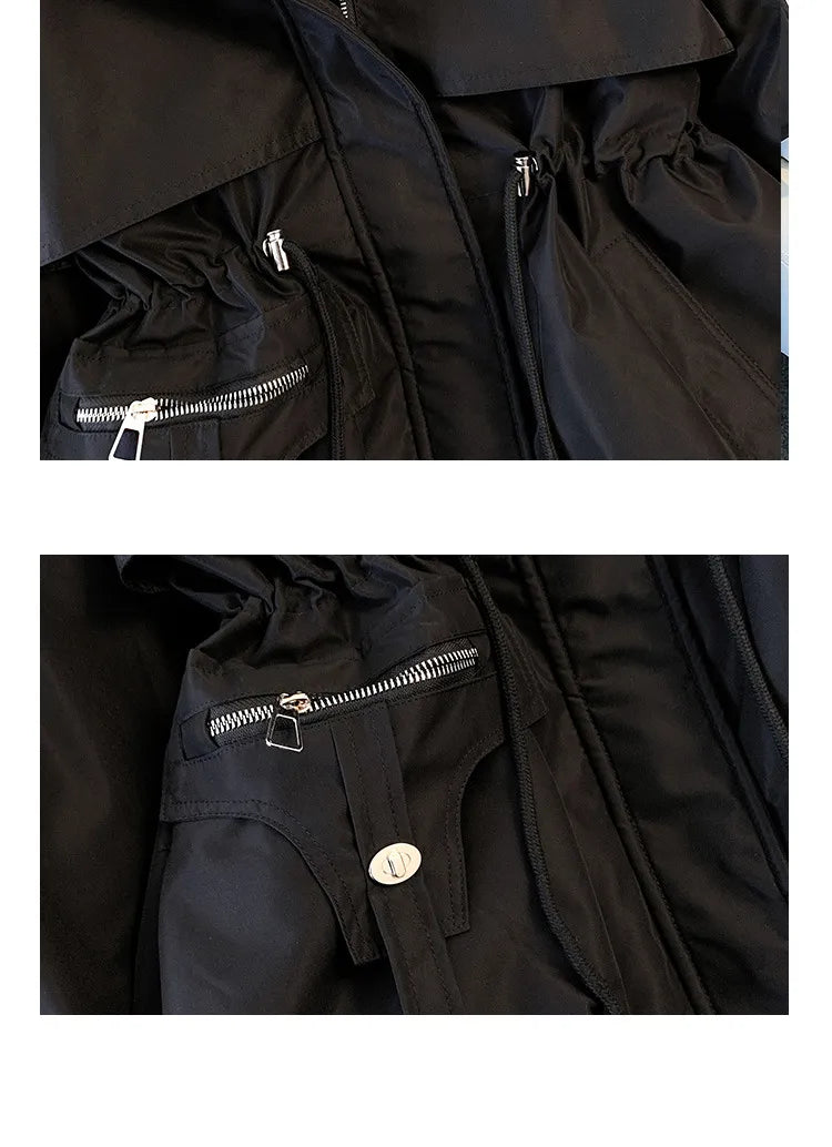 Warm Down Jacket for Women with Detachable Collar - Livia-Black-M-Nora Luxe