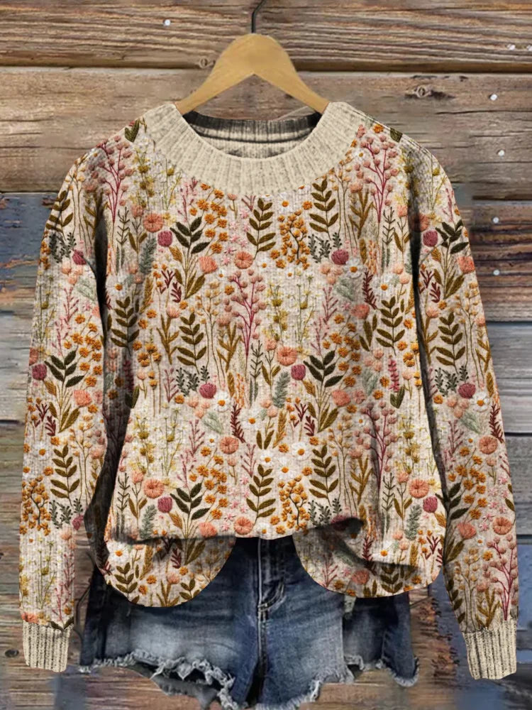 Warm Embroidered Sweater - Elara-S-Nora Luxe