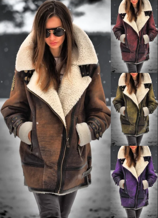 Warm Fleece Jacket for Women - Amara-Brown-S-Nora Luxe