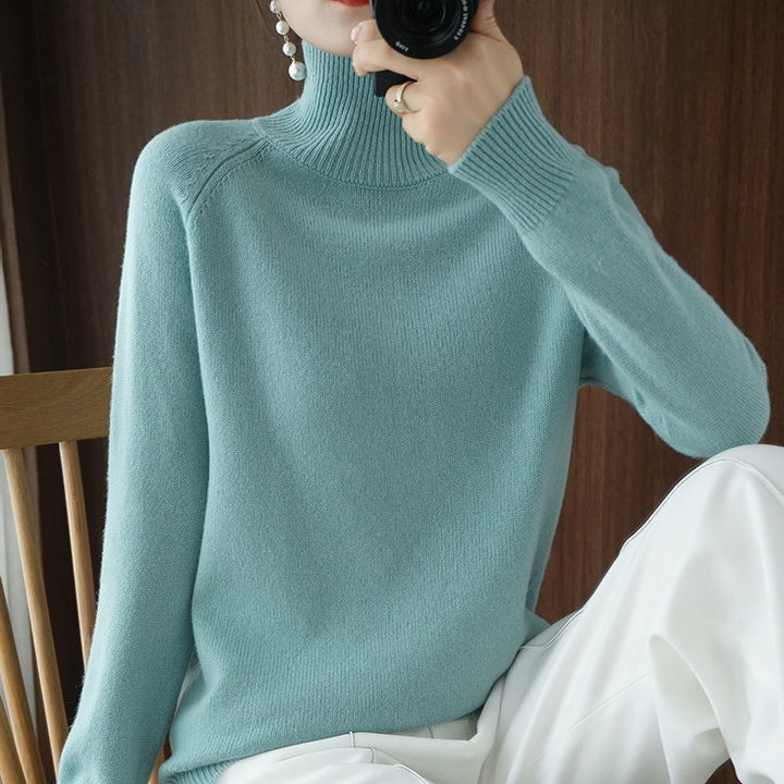 Warm Jumper for Women - Celeste-Green-Blue-S-Nora Luxe