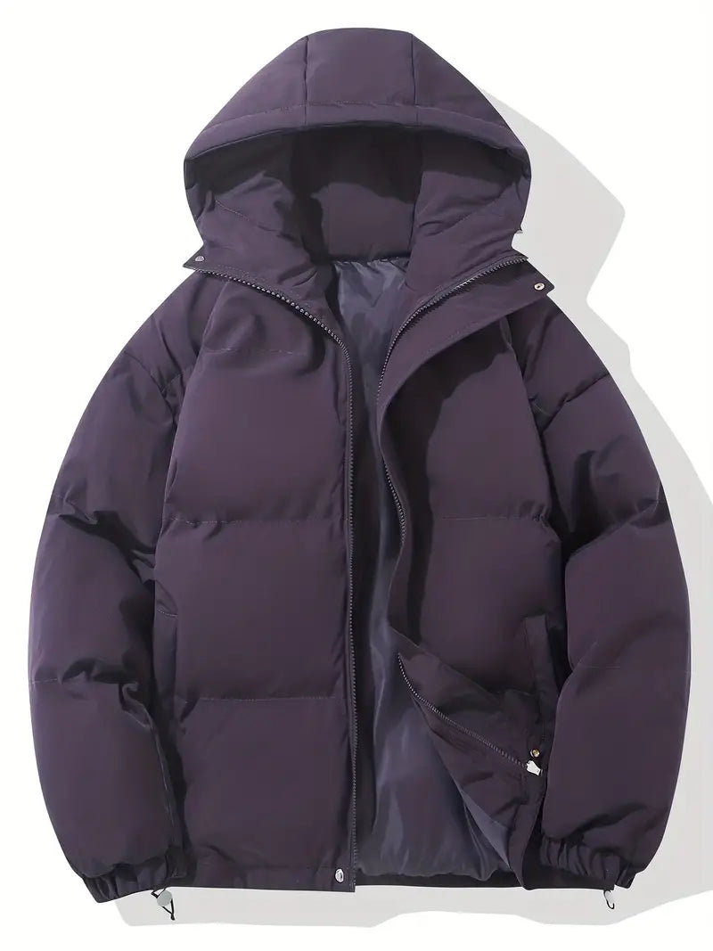 Warm Ladies Jacket with Hood - Aurelia-Purple-M-Nora Luxe
