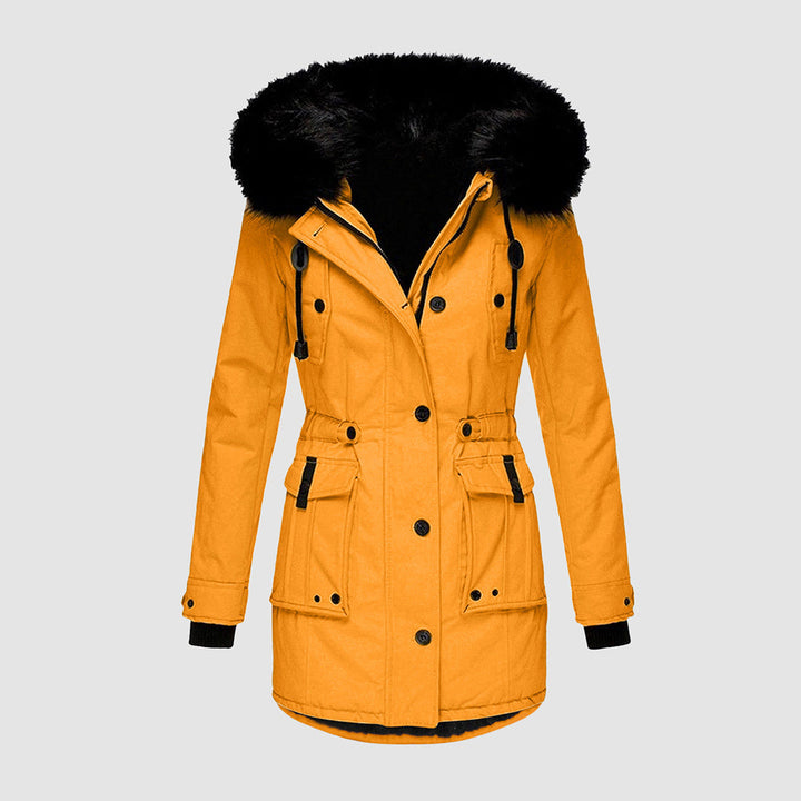 Warm Ladies Winter Coat - Valeria-Gold-S-Nora Luxe