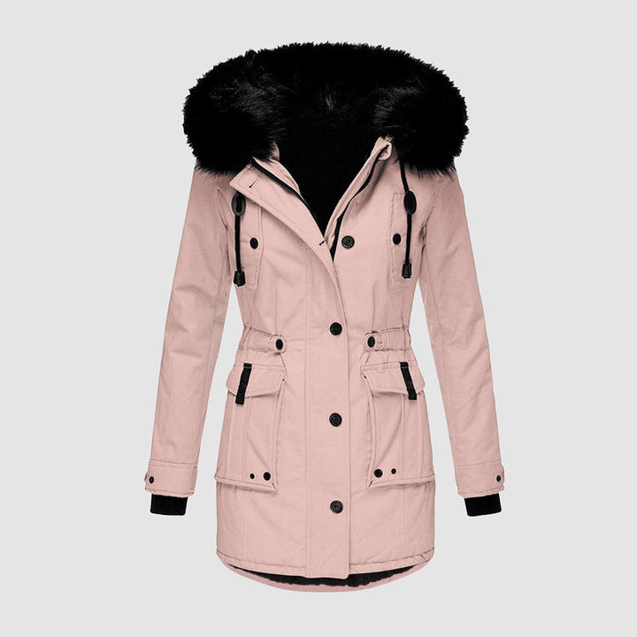 Warm Ladies Winter Coat - Valeria-Pink-S-Nora Luxe
