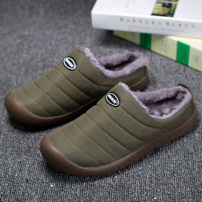 Warm Lined Men's Slippers - Lars-Green-5.5-Nora Luxe