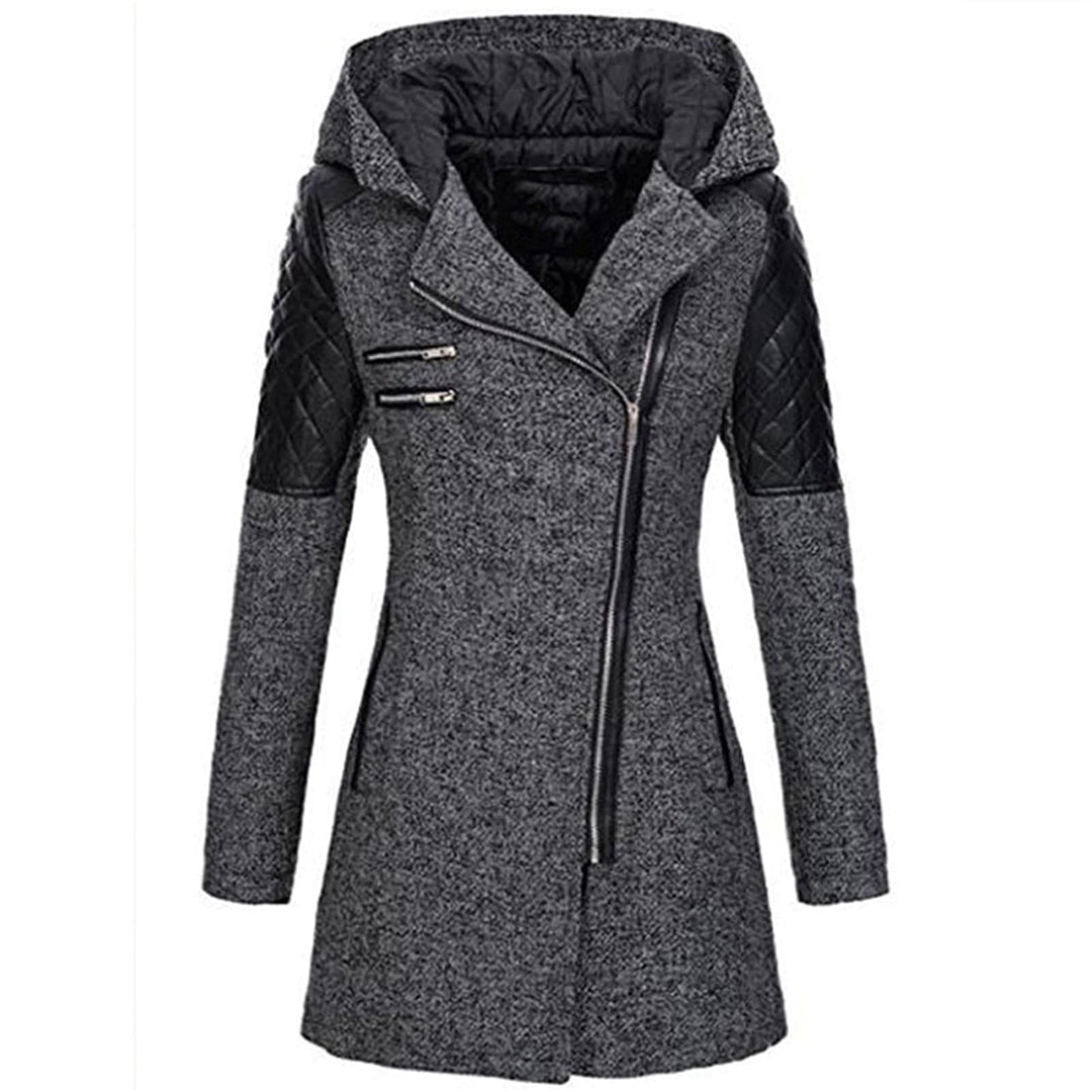Warm Long Ladies Winter Coat - Aria-Dark Gray-S-Nora Luxe