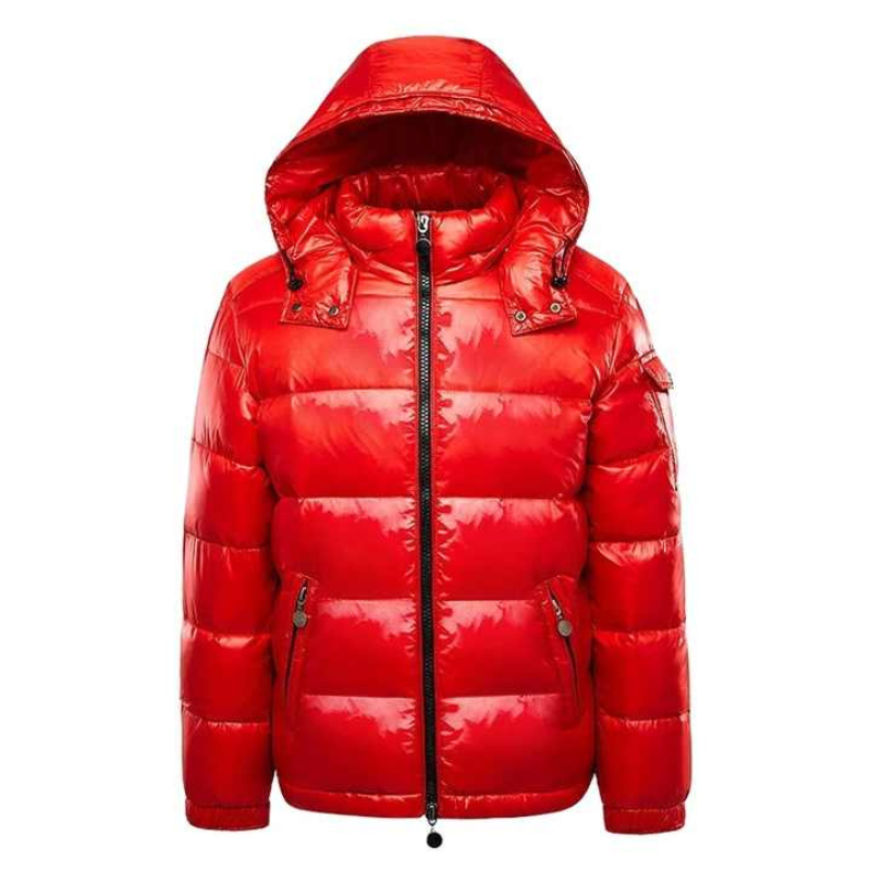 Warm Men's Puffer Jacket - Thor-Red-M-Nora Luxe