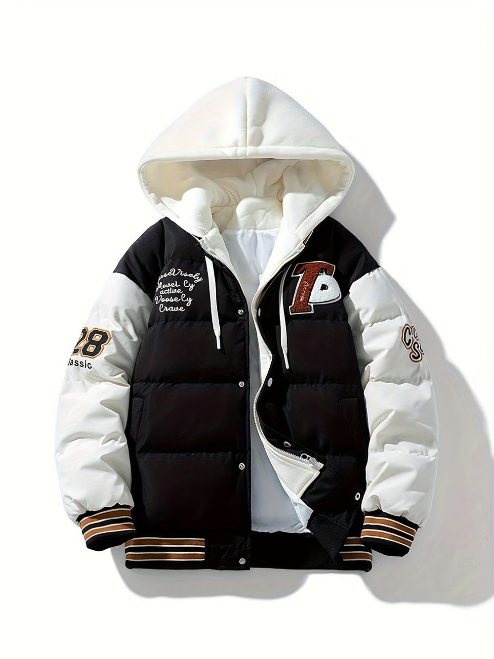 Warm Men's Puffer Jacket with Hood - Emmett-Black-XS-Nora Luxe
