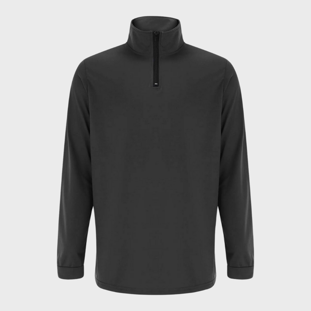 Warm Men's Sweater with Zip - Elias-Black-S-Nora Luxe