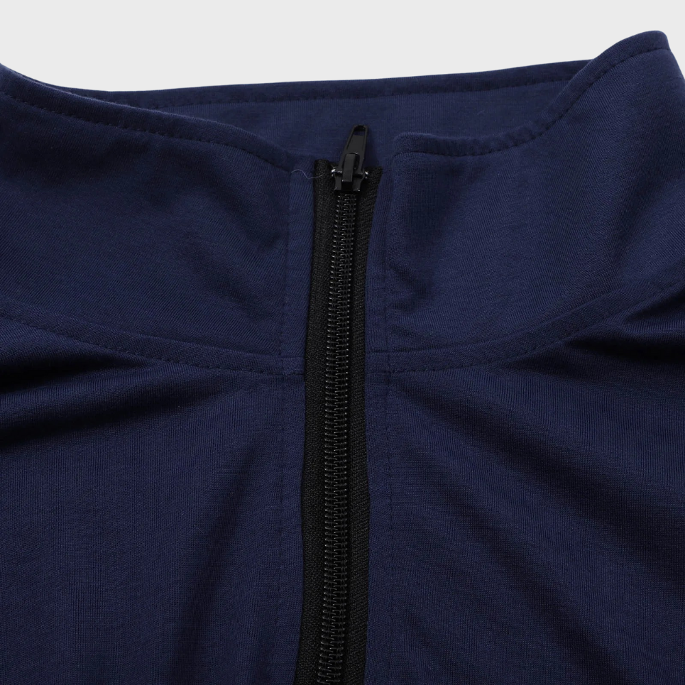 Warm Men's Sweater with Zip - Elias-Black-S-Nora Luxe