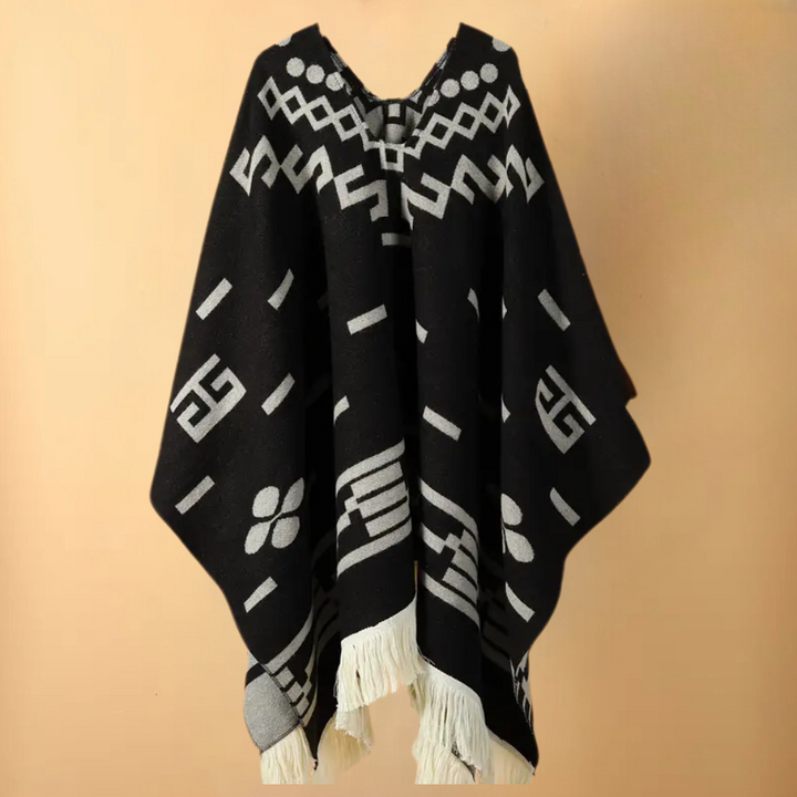 Warm Poncho for Men - Kael-Black-Nora Luxe