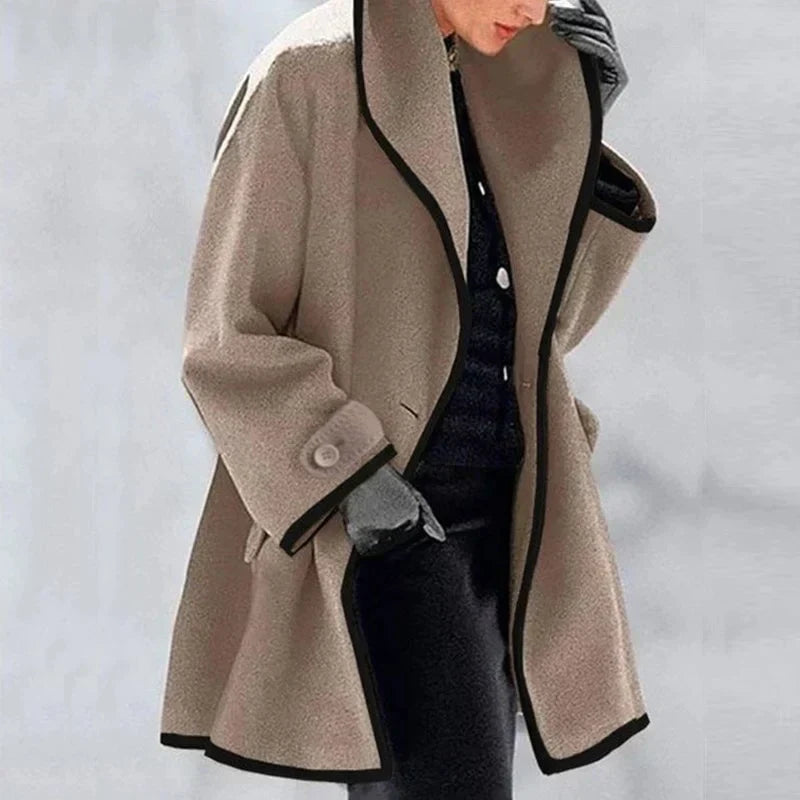 Warm Winter Wool Ladies Trench Coat - Emma-Brown-S-Nora Luxe