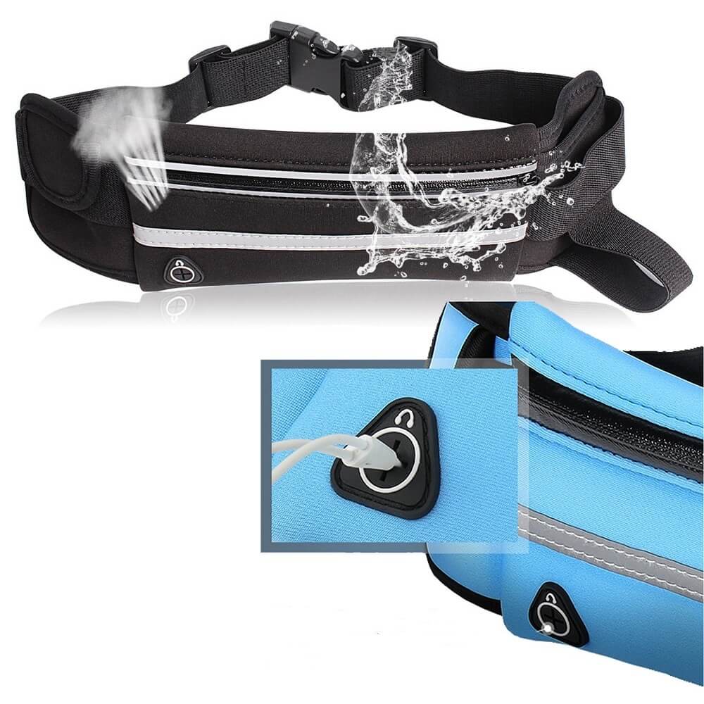 Water-Resistant Running Waist Belt – 1+1 FREE Fitness & Travel Storage Pack
