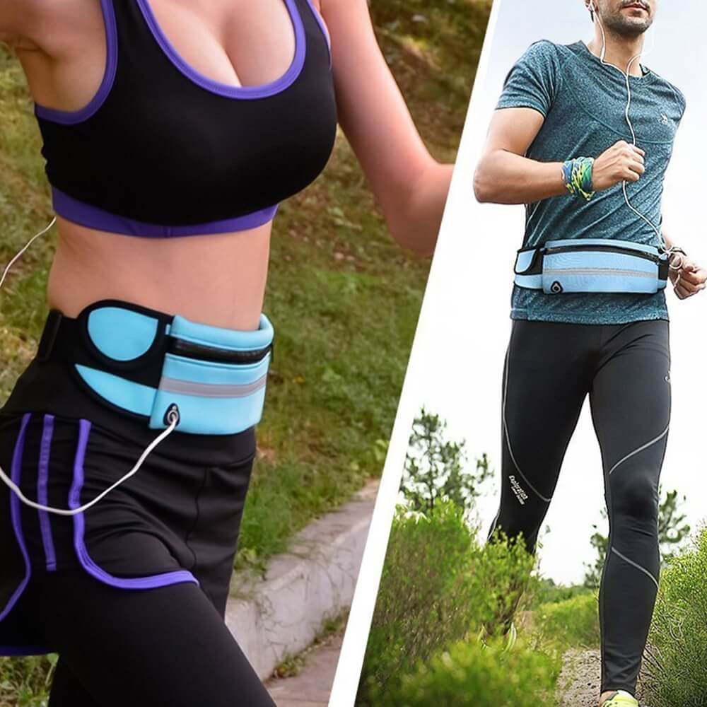 Water-Resistant Running Waist Belt – 1+1 FREE Fitness & Travel Storage Pack