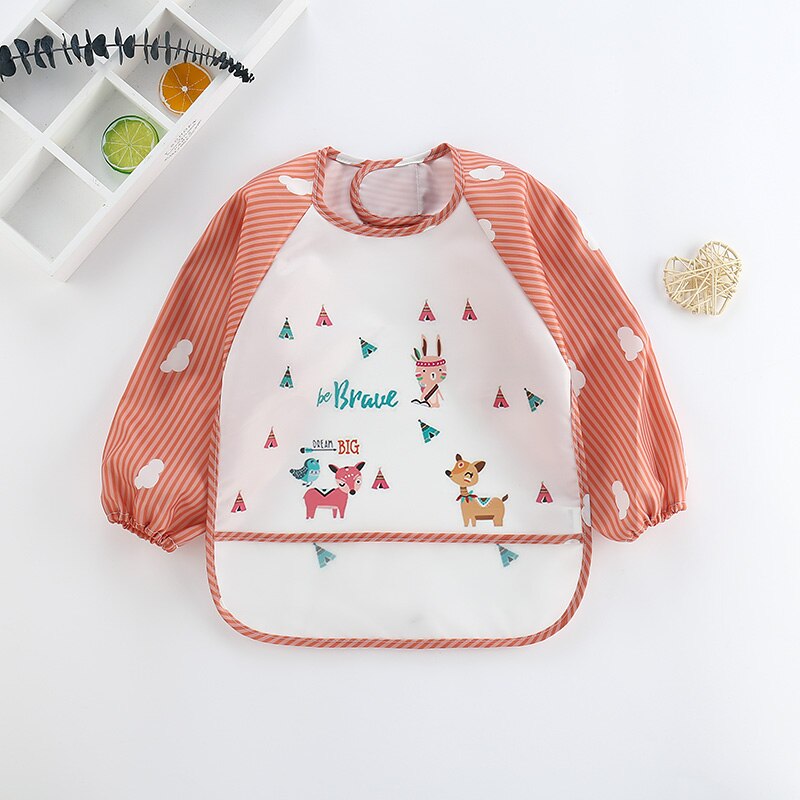 Waterproof Baby Bib Overall with Long Sleeves-Fox-0-3 Years old-Nora Luxe