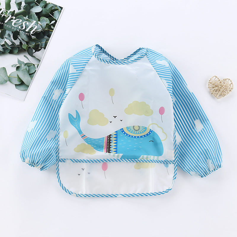 Waterproof Baby Bib with Sleeves-K-0-3 years old-Nora Luxe